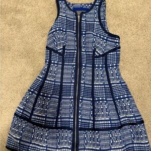 Anthropologie Blue and White Sleeveless Dress